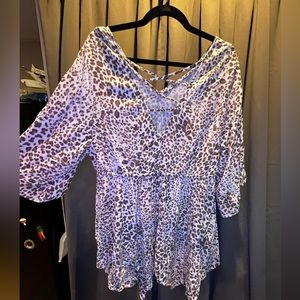 Torrid cheetah print blouse.